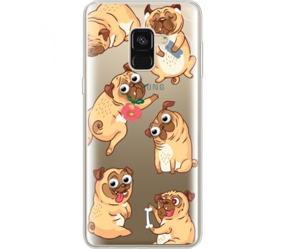 Силіконовий чохол BoxFace Samsung A530 Galaxy A8 (2018) с 3D-глазками Pug (35014-cc77)