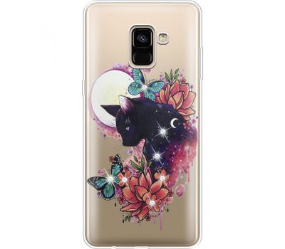 Силіконовий чохол BoxFace Samsung A730 Galaxy A8 Plus (2018) Cat in Flowers (935992-rs10)