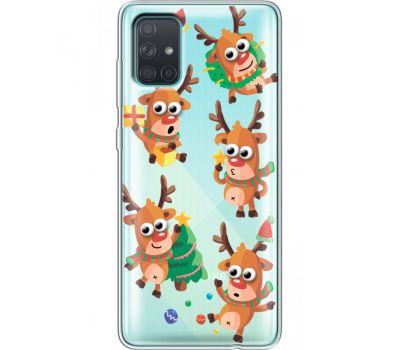 Силіконовий чохол BoxFace Samsung A715 Galaxy A71 с 3D-глазками Reindeer (38851-cc74)