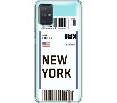 Силіконовий чохол BoxFace Samsung A715 Galaxy A71 Ticket New York (38851-cc84)
