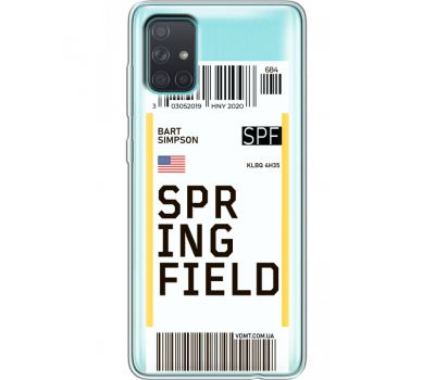 Силіконовий чохол BoxFace Samsung A715 Galaxy A71 Ticket Springfield (38851-cc93)