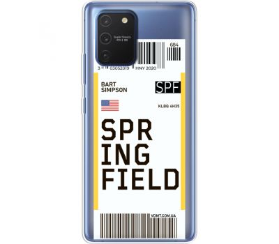 Силіконовий чохол BoxFace Samsung G770 Galaxy S10 Lite Ticket Springfield (38972-cc93)