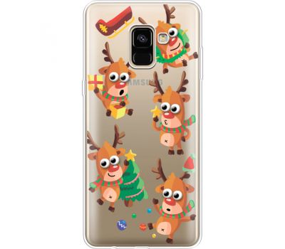 Силіконовий чохол BoxFace Samsung A730 Galaxy A8 Plus (2018) с 3D-глазками Reindeer (35992-cc74)
