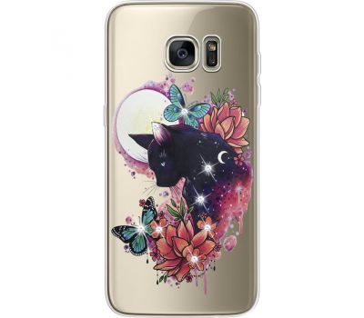 Силіконовий чохол BoxFace Samsung G935 Galaxy S7 Edge Cat in Flowers (935048-rs10)
