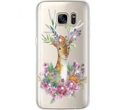 Силіконовий чохол BoxFace Samsung G930 Galaxy S7 Deer with flowers (935495-rs5)