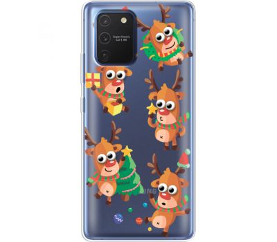 Силіконовий чохол BoxFace Samsung G770 Galaxy S10 Lite с 3D-глазками Reindeer (38972-cc74)