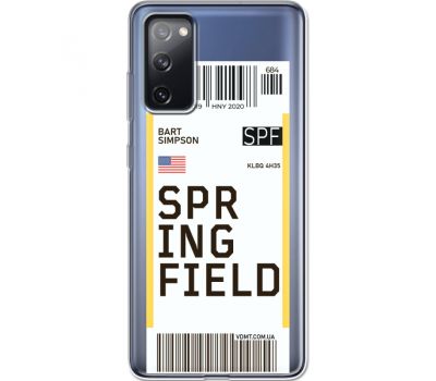 Силіконовий чохол BoxFace Samsung G780 Galaxy S20 FE Ticket Springfield (41036-cc93)