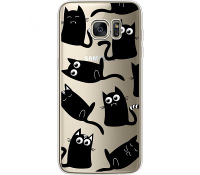 Силіконовий чохол BoxFace Samsung G935 Galaxy S7 Edge с 3D-глазками Black Kitty (35048-cc73)