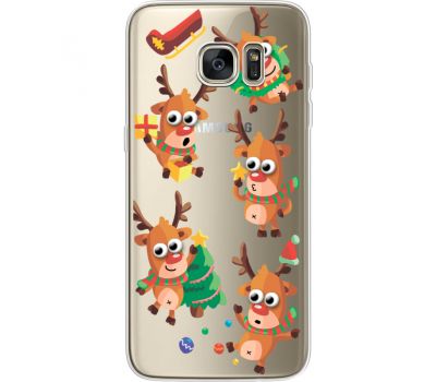 Силіконовий чохол BoxFace Samsung G935 Galaxy S7 Edge с 3D-глазками Reindeer (35048-cc74)