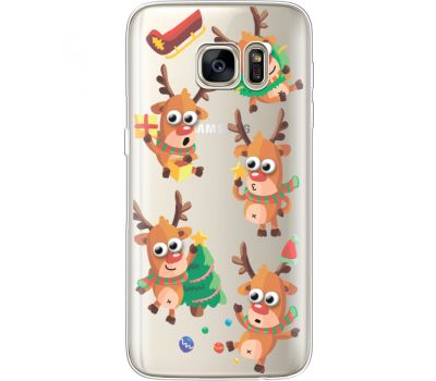 Силіконовий чохол BoxFace Samsung G930 Galaxy S7 с 3D-глазками Reindeer (35495-cc74)