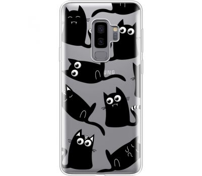 Силіконовий чохол BoxFace Samsung G965 Galaxy S9 Plus с 3D-глазками Black Kitty (35749-cc73)