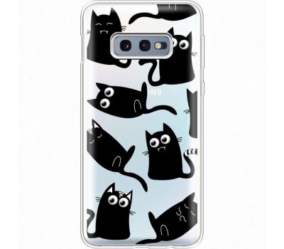 Силіконовий чохол BoxFace Samsung G970 Galaxy S10e с 3D-глазками Black Kitty (35884-cc73)