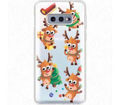 Силіконовий чохол BoxFace Samsung G970 Galaxy S10e с 3D-глазками Reindeer (35884-cc74)