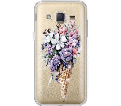 Силіконовий чохол BoxFace Samsung J200H Galaxy J2 Ice Cream Flowers (935054-rs17)