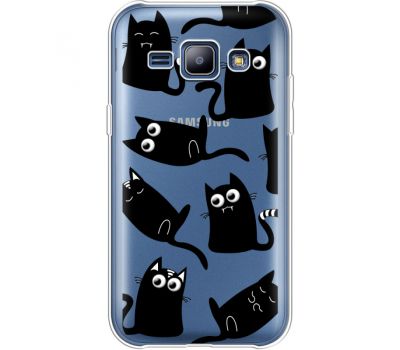 Силіконовий чохол BoxFace Samsung J100H Galaxy J1 с 3D-глазками Black Kitty (36459-cc73)