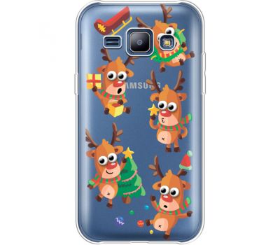Силіконовий чохол BoxFace Samsung J100H Galaxy J1 с 3D-глазками Reindeer (36459-cc74)
