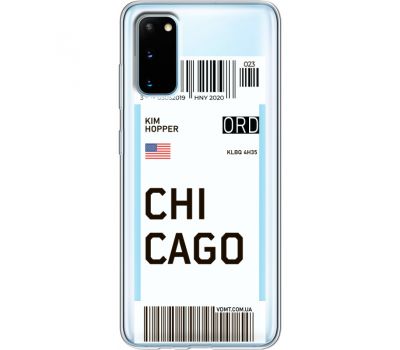 Силіконовий чохол BoxFace Samsung G980 Galaxy S20 Ticket Chicago (38870-cc82)