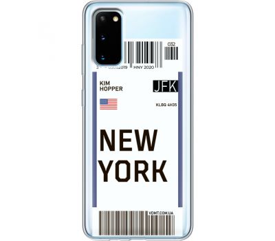 Силіконовий чохол BoxFace Samsung G980 Galaxy S20 Ticket New York (38870-cc84)