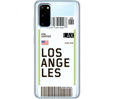 Силіконовий чохол BoxFace Samsung G980 Galaxy S20 Ticket Los Angeles (38870-cc85)