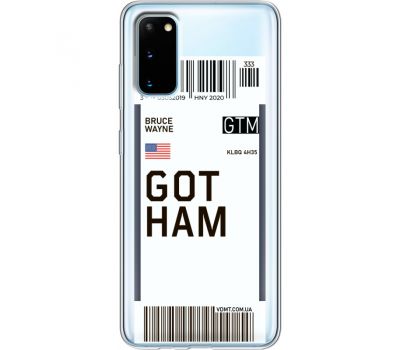 Силіконовий чохол BoxFace Samsung G980 Galaxy S20 Ticket Gotham (38870-cc92)