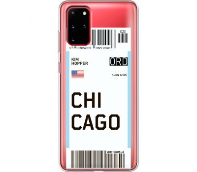 Силіконовий чохол BoxFace Samsung G985 Galaxy S20 Plus Ticket Chicago (38875-cc82)