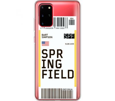 Силіконовий чохол BoxFace Samsung G985 Galaxy S20 Plus Ticket Springfield (38875-cc93)
