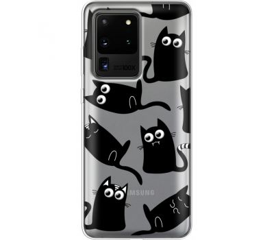 Силіконовий чохол BoxFace Samsung G988 Galaxy S20 Ultra с 3D-глазками Black Kitty (38881-cc73)
