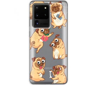 Силіконовий чохол BoxFace Samsung G988 Galaxy S20 Ultra с 3D-глазками Pug (38881-cc77)