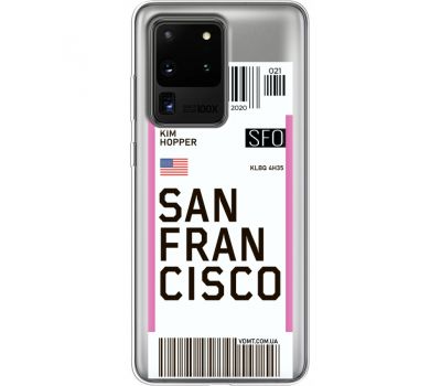 Силіконовий чохол BoxFace Samsung G988 Galaxy S20 Ultra Ticket  San Francisco (38881-cc79)