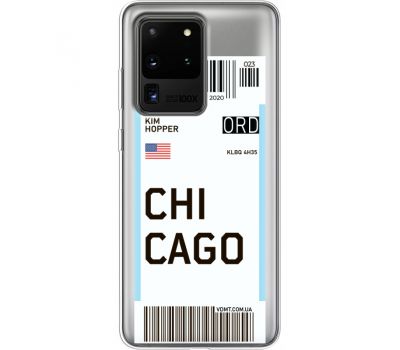 Силіконовий чохол BoxFace Samsung G988 Galaxy S20 Ultra Ticket Chicago (38881-cc82)
