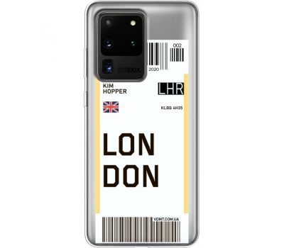 Силіконовий чохол BoxFace Samsung G988 Galaxy S20 Ultra Ticket London (38881-cc83)