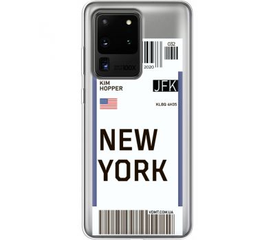 Силіконовий чохол BoxFace Samsung G988 Galaxy S20 Ultra Ticket New York (38881-cc84)