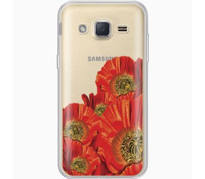 Силіконовий чохол BoxFace Samsung J200H Galaxy J2 Red Poppies (35054-cc44)