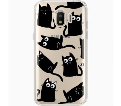 Силіконовий чохол BoxFace Samsung J250 Galaxy J2 (2018) с 3D-глазками Black Kitty (35055-cc73)