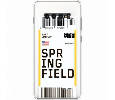 Силіконовий чохол BoxFace Samsung G975 Galaxy S10 Plus Ticket Springfield (35881-cc93)