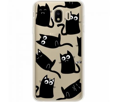 Силіконовий чохол BoxFace Samsung J400 Galaxy J4 2018 с 3D-глазками Black Kitty (35018-cc73)