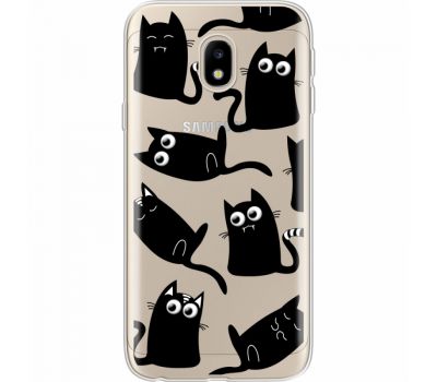 Силіконовий чохол BoxFace Samsung J330 Galaxy J3 2017 с 3D-глазками Black Kitty (35057-cc73)