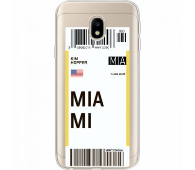 Силіконовий чохол BoxFace Samsung J330 Galaxy J3 2017 Ticket Miami (35057-cc81)