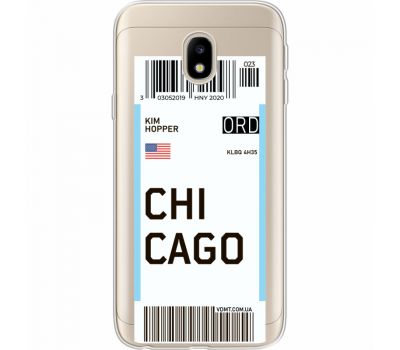 Силіконовий чохол BoxFace Samsung J330 Galaxy J3 2017 Ticket Chicago (35057-cc82)