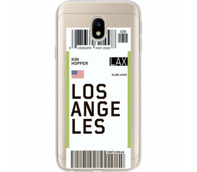 Силіконовий чохол BoxFace Samsung J330 Galaxy J3 2017 Ticket Los Angeles (35057-cc85)
