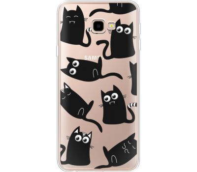 Силіконовий чохол BoxFace Samsung J415 Galaxy J4 Plus 2018 с 3D-глазками Black Kitty (35457-cc73)