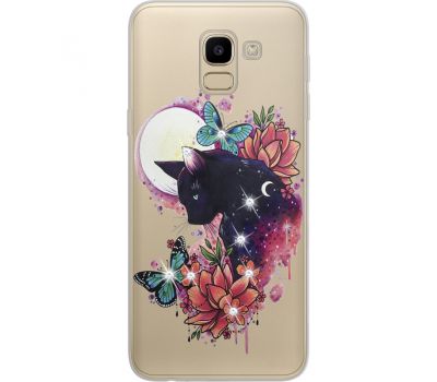 Силіконовий чохол BoxFace Samsung J600 Galaxy J6 2018 Cat in Flowers (934979-rs10)