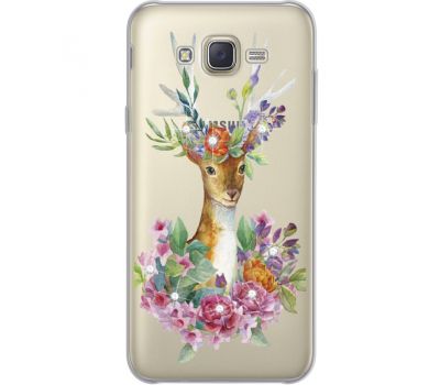 Силіконовий чохол BoxFace Samsung J700H Galaxy J7 Deer with flowers (934980-rs5)