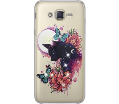 Силіконовий чохол BoxFace Samsung J700H Galaxy J7 Cat in Flowers (934980-rs10)
