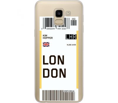 Силіконовий чохол BoxFace Samsung J600 Galaxy J6 2018 Ticket London (34979-cc83)