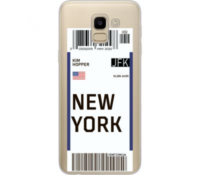 Силіконовий чохол BoxFace Samsung J600 Galaxy J6 2018 Ticket New York (34979-cc84)