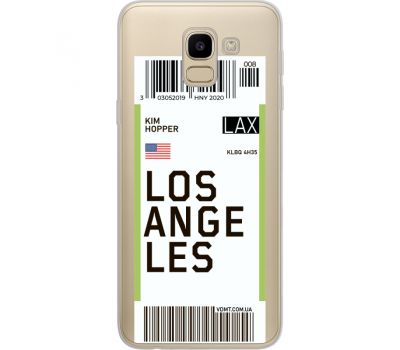 Силіконовий чохол BoxFace Samsung J600 Galaxy J6 2018 Ticket Los Angeles (34979-cc85)