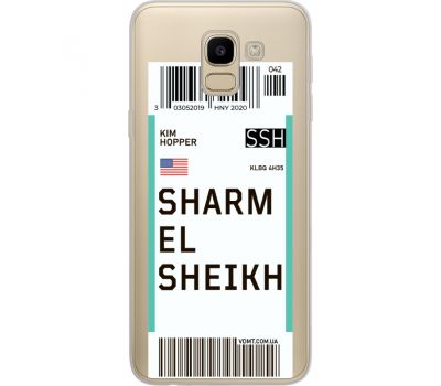 Силіконовий чохол BoxFace Samsung J600 Galaxy J6 2018 Ticket Sharmel Sheikh (34979-cc90)
