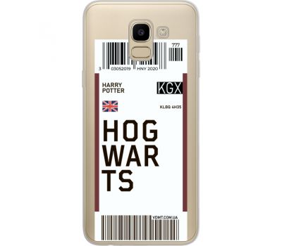 Силіконовий чохол BoxFace Samsung J600 Galaxy J6 2018 Ticket Hogwarts (34979-cc91)