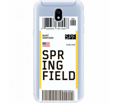 Силіконовий чохол BoxFace Samsung J530 Galaxy J5 2017 Ticket Springfield (35019-cc93)